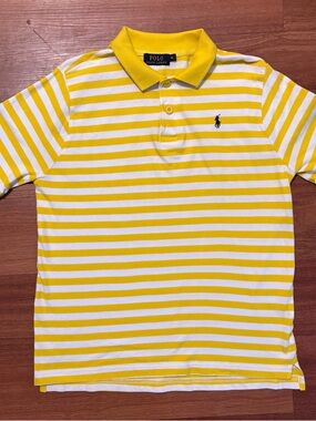 Polo Ralph Lauren Yellow & White Striped Polo